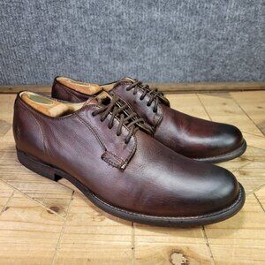 Frye John Frye - James - Men's 10.5 D Brown Plain Toe Lace Up Oxford Dress Shoes